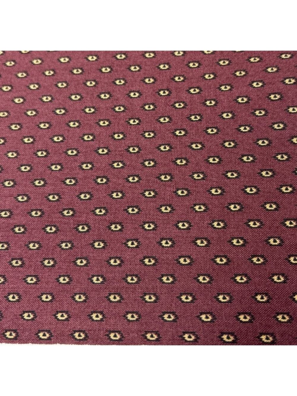 Andover Fabrics Maroon Cotton Fabric 10"x44" Gold Eye Print Quilting Sewing Craf